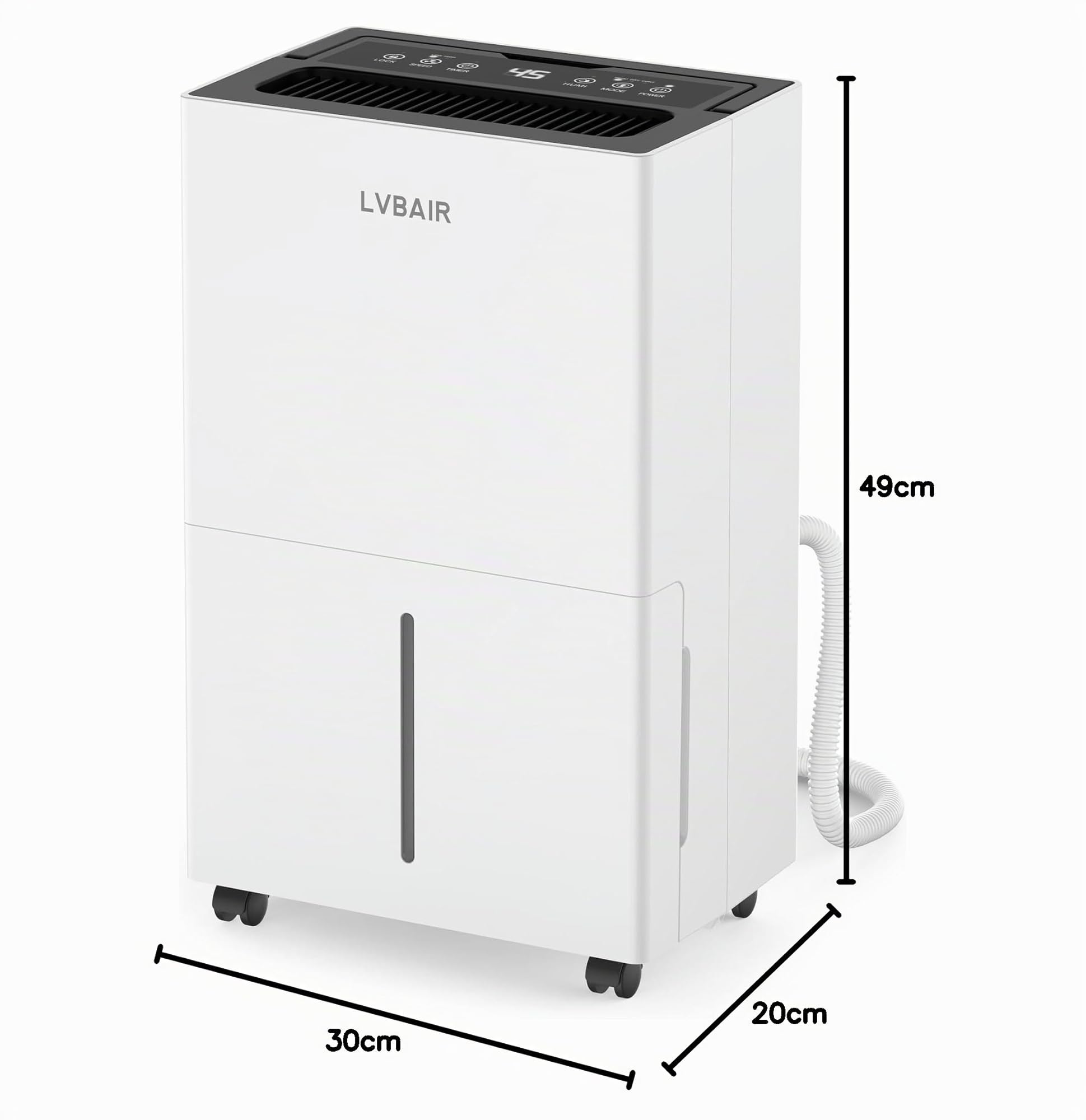 Deumidificatore 20L/giorno – potente deumidificatore elettrico, risparmio energetico, portatile, 3 modalità e controllo intelligente dell'umidità, dehumidifier elettrico