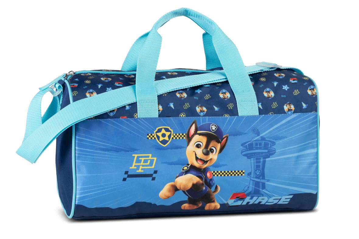 Paw Patrol Kinder Jungen Mädchen Sporttasche mit tollem Chase Motiv (698) mit großen Hauptfach, Volumen 17 L, 38 x 22 x 20 cm, Navy blau
