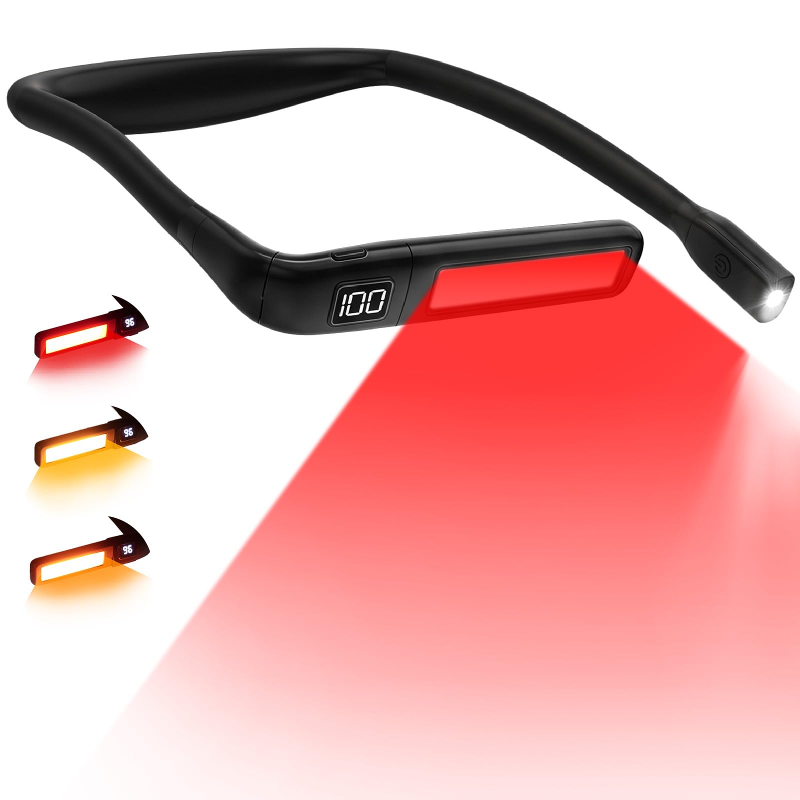 Lamptobe 1800mAh Rechargeable 630nm Red Neck Reading Light Book Light