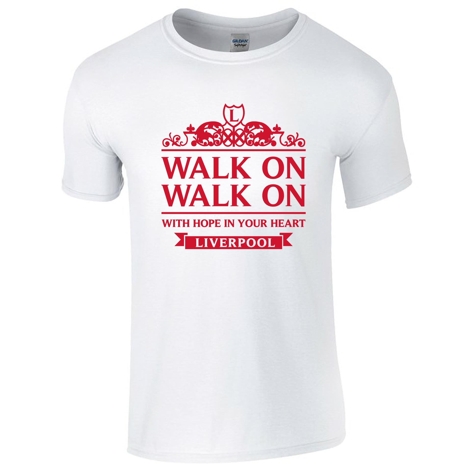 Partisan Walk On T-Shirt Liverpool Adult (UK, Alpha, M, Regular, Regular, White)