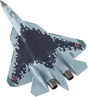 MOOKEENONE Alloy Russian SU57 Air Force Fighter Attack PlaneAircraft Model Aircraft Model 1:100 Model Simulation Science Exhibition Model