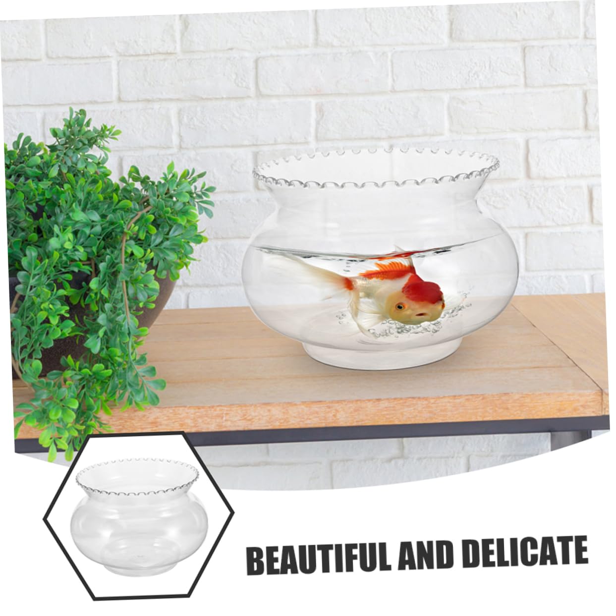 POPETPOP 4 Pz Piccolo Acquario Contenitore Trasparente Acquario da Tavolo per Pesci Rossi per Pesci Rossi Decorativo Serbatoio Betta da Tavolo plastica Transparent