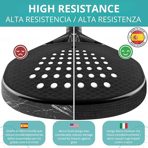 Miniatura 2 de Protector transparente para raqueta de pádel fabricado en España + adhesivo troquelado gratis, cinta de marco rugosa y ligera, fácil de reemplazar,