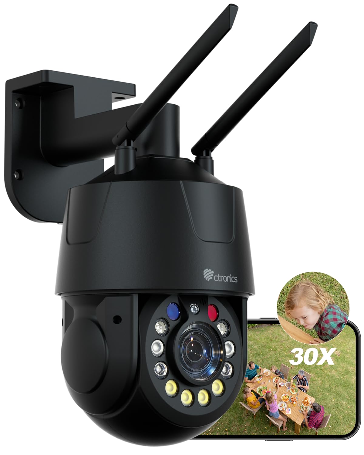 【開封・未使用】Ctronics 防犯カメラ 30倍光学ズーム 屋外 警報 追尾 Amazon.co.jp: Ctronics 防犯カメラ 屋外 30倍光学ズーム 5MP AI検知