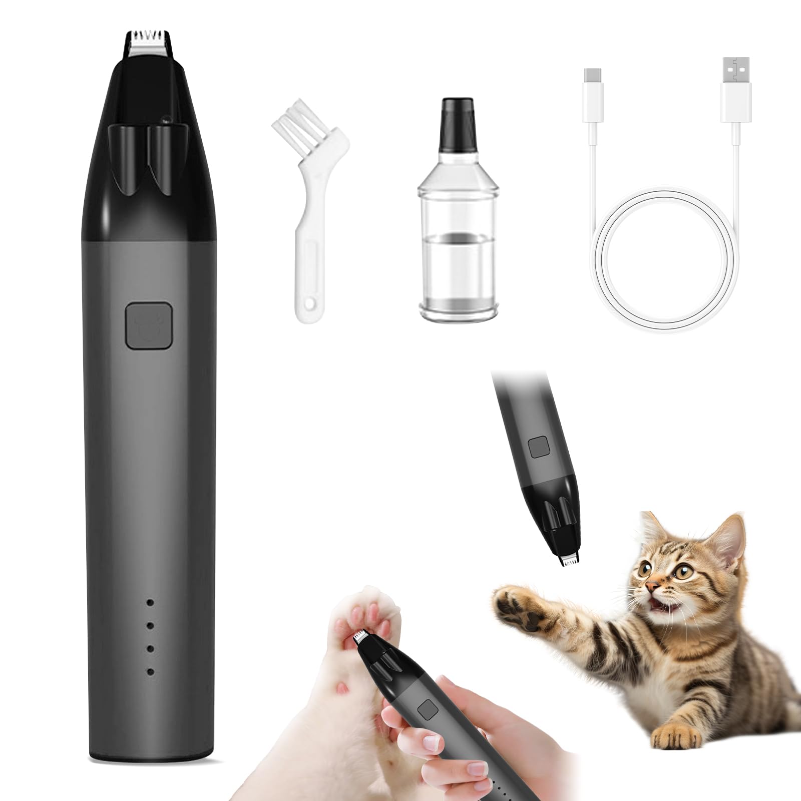 Anluomania Cortapelos para perros con Luz LED, Maquina Cortar Pelo Perros Recargable, Maquina de Cortar pelo para Gatos, Cortapelos para mascotas, Cortapelos Perros para Patas Orejas Ojos Cara