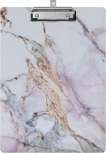 Bonito portapapeles con diseño de madera A4 decorativo tamaño carta para oficina, tamaño estándar 9 x 12.5 pulgadas con clip de metal de perfil