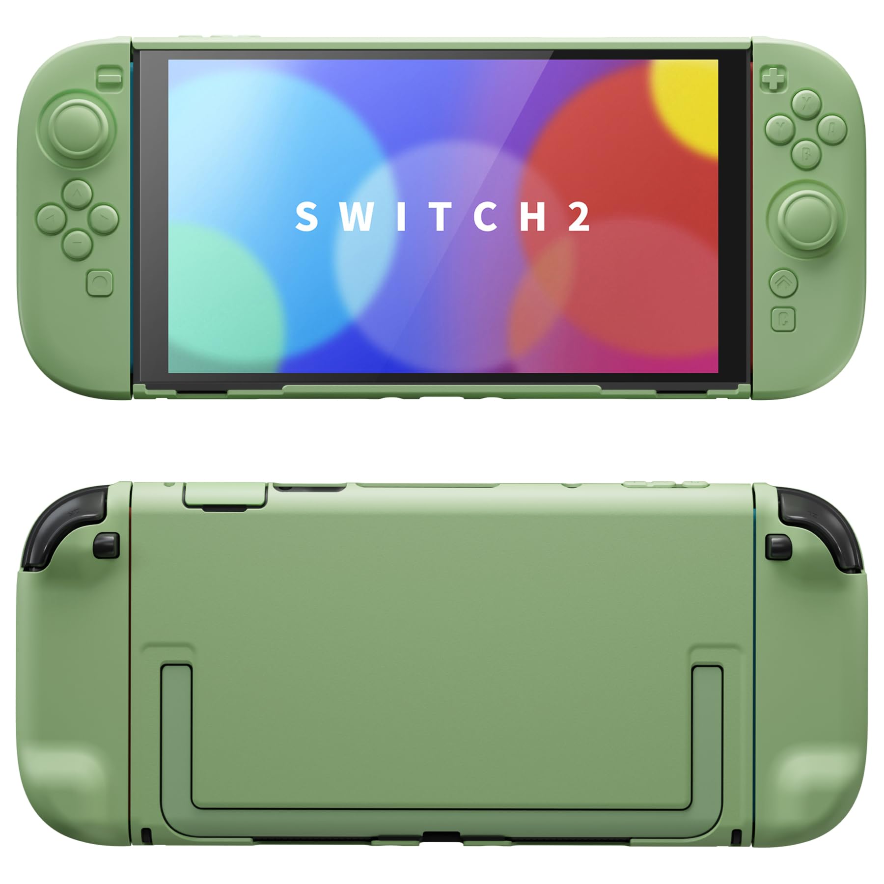 PlayVital per Switch 2 Cover Rigida Dockable, Custodia Protettiva Adesivi per Nintendo Switch 2 Console, Copri Tasti & Gommini per Joycon 2, Accessori Antigraffi Antiurti, Matcha Verde