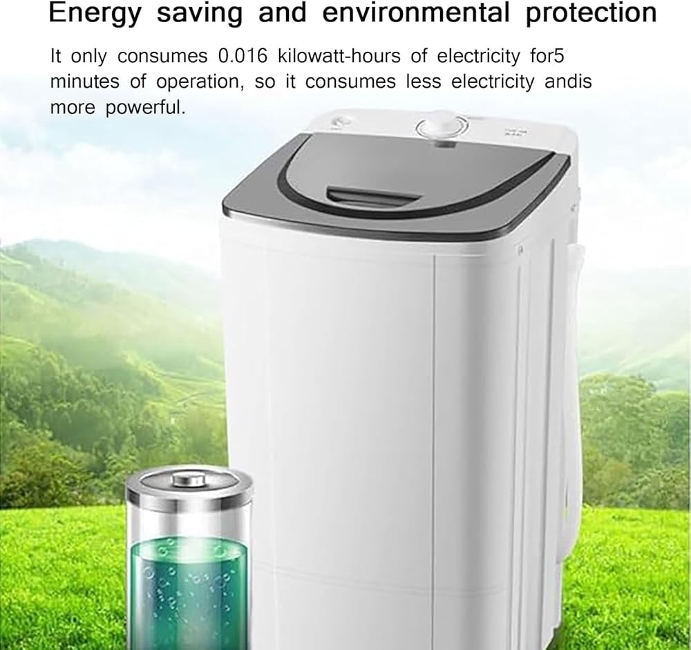 Sécheur de vidange, capacité de 10 kg, 2800 tr/min, économe en énergie 0,016 kWh, pour camping et appartement, cylindre intérieur en acier inoxydable, design à bouton