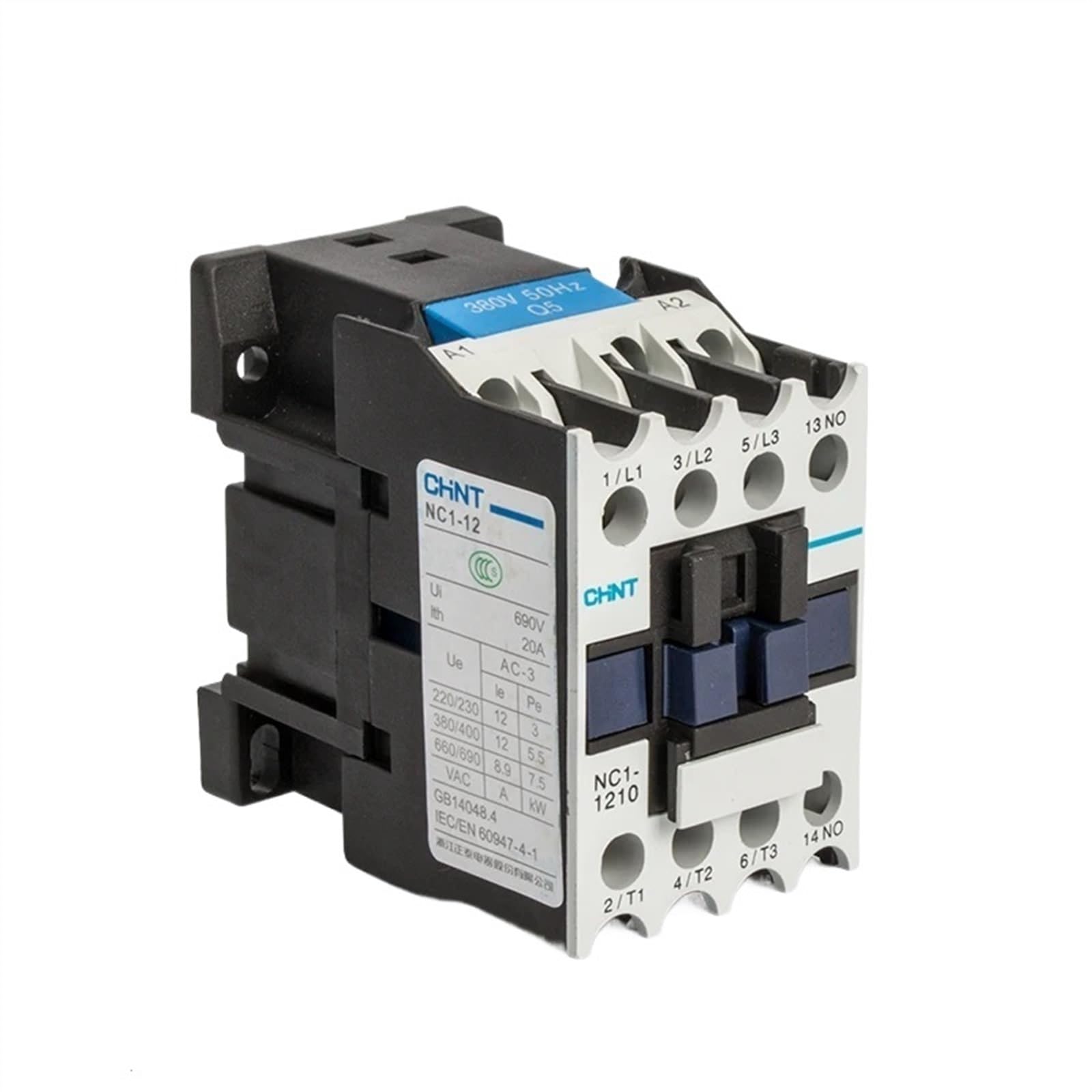 KNIUWMBMH AC Contactor Electrical CJX2 LC1 0910 1810 NC1-1210 AC220V Communication 9A 12A 18A 25A 220V 380V Contator Din Rail Mount(Nc1-1801,220V)