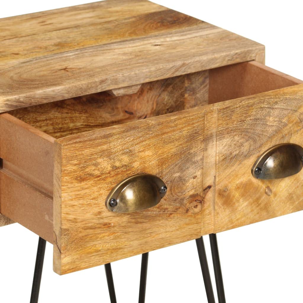 Table de chevet en bois massif de manguier 40 x 30 x 50 cm
