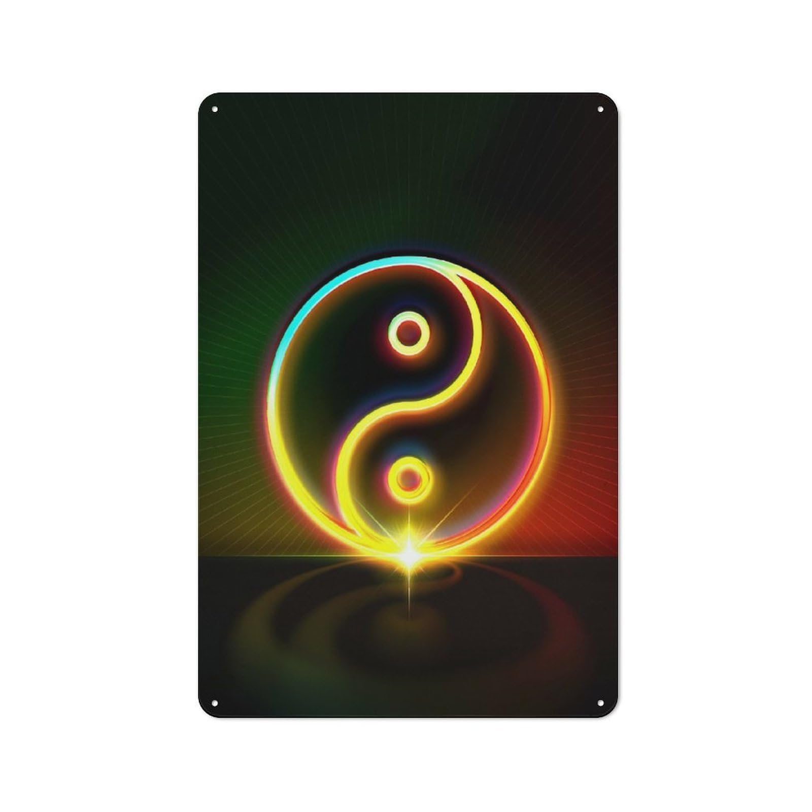 Junmoney Neon Glyph Mandala Rune Tin Sign 30X20cm For Workshop Wall, Retro Wall Decor, Suited To Metal Sign Collectors