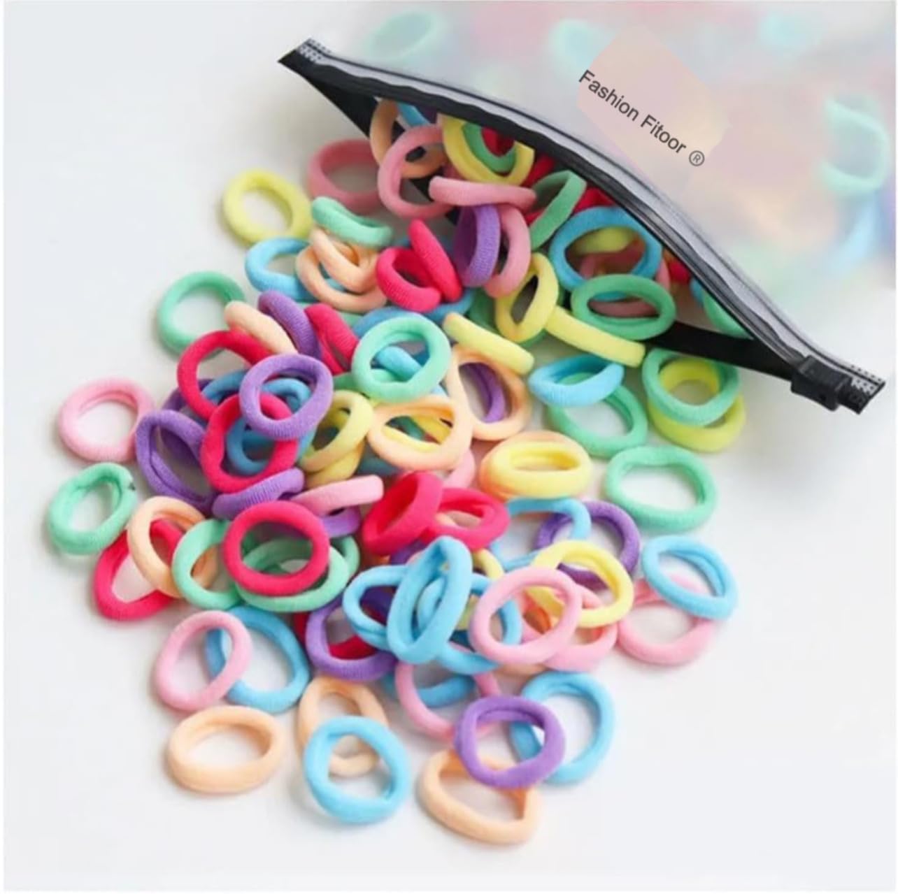 Fashion Fitoor Ponytail Holder (Light Multicolor, Cotton Mini Hair Elastic Rubber Bands for Pony | Tight, Non-slippery, Stretchable | Cotton Elastic Rubber Bands for Kids, Girls (50) (B0CXTC2NF4) Amazon Price History, Amazon Price Tracker