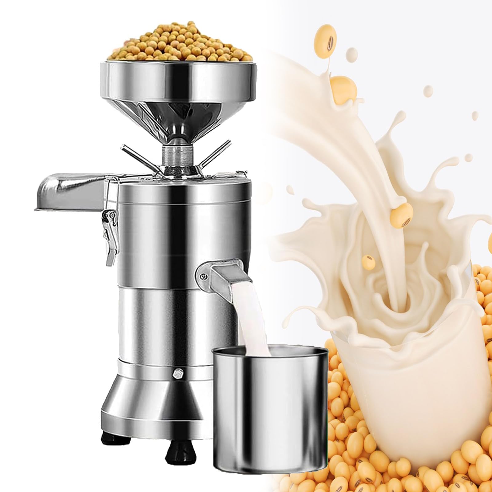 YXZYFPP Commercial Stainless Steel Automatic Soy Milk Grinder Soybean Milk Machine with Slag Separation Soybean Milk Freshly Grounder with Filter for Soymilk,Tofu