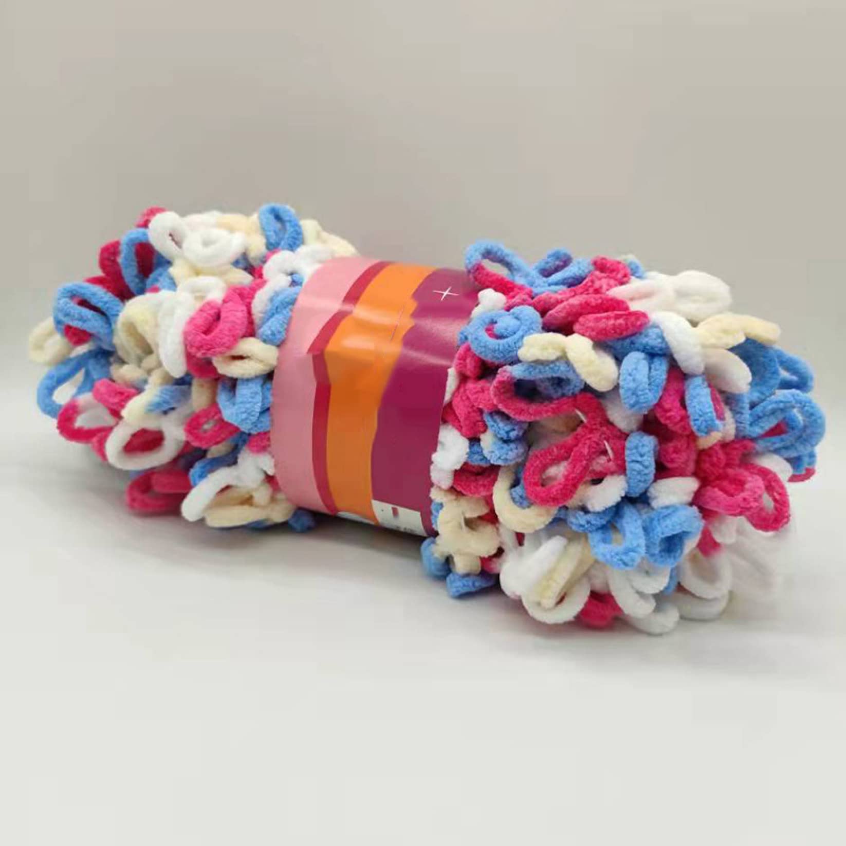 5 kulek Puffy Loop przędza palcowa wełna ręcznie warkocz lina dziewiarska gruba aksamitna tęczowa przędza akcesoria do szydełkowania(Light Grey)