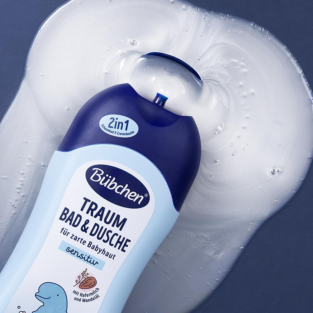 Bübchen Traum Bad, 500 ml - milder Baby Badezusatz, pflegender Badeschaum zur sanften Reinigung zarter Babyhaut, ohne Silikon