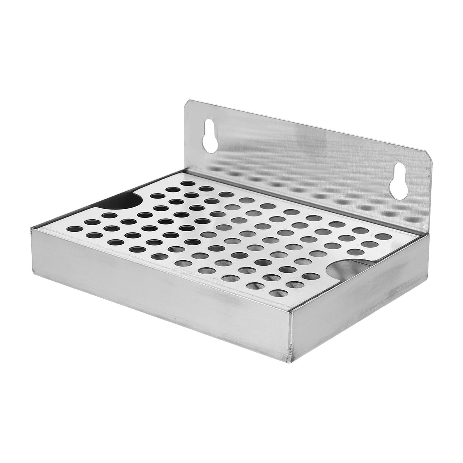 Vassoio antigoccia Birra 6" x4,5 in Acciaio Inox, Montaggio a Parete con griglia Rimovibile, vaschetta Raccolta liquidi per spillatore e Dispenser Birra Professionale