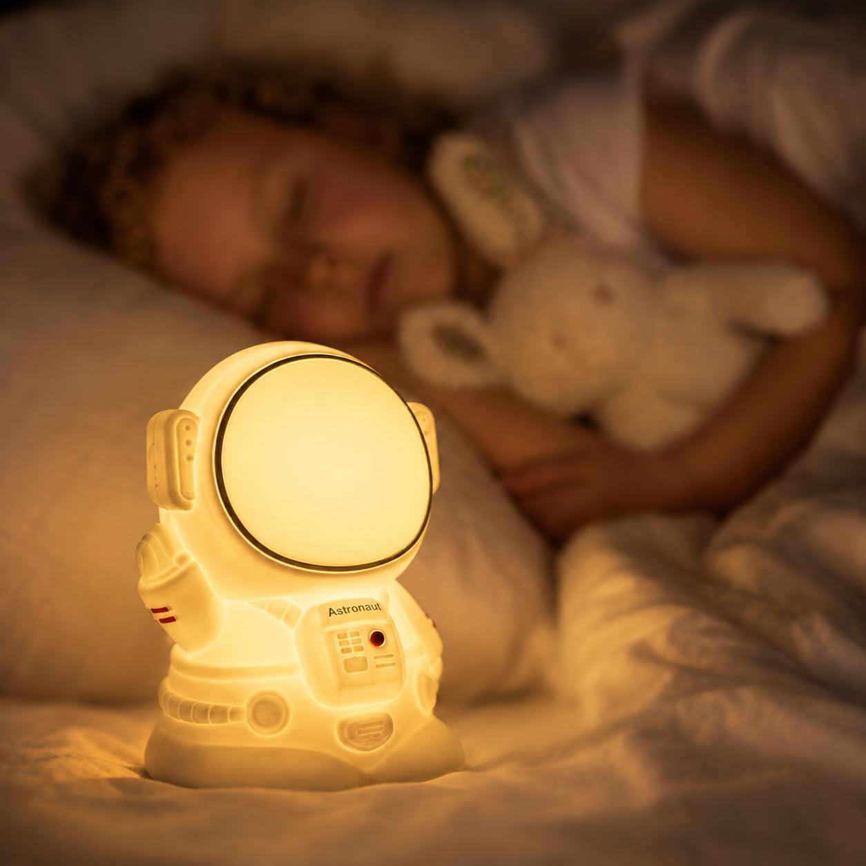 One94Store Astronaut Silicone Night Lamp for Kids | RGB Color-Changing LED Bedside Light with Touch Control & 8 Lighting Modes | Rechargeable Nursery Lamp for Bedroom & Gifting, Multicolor