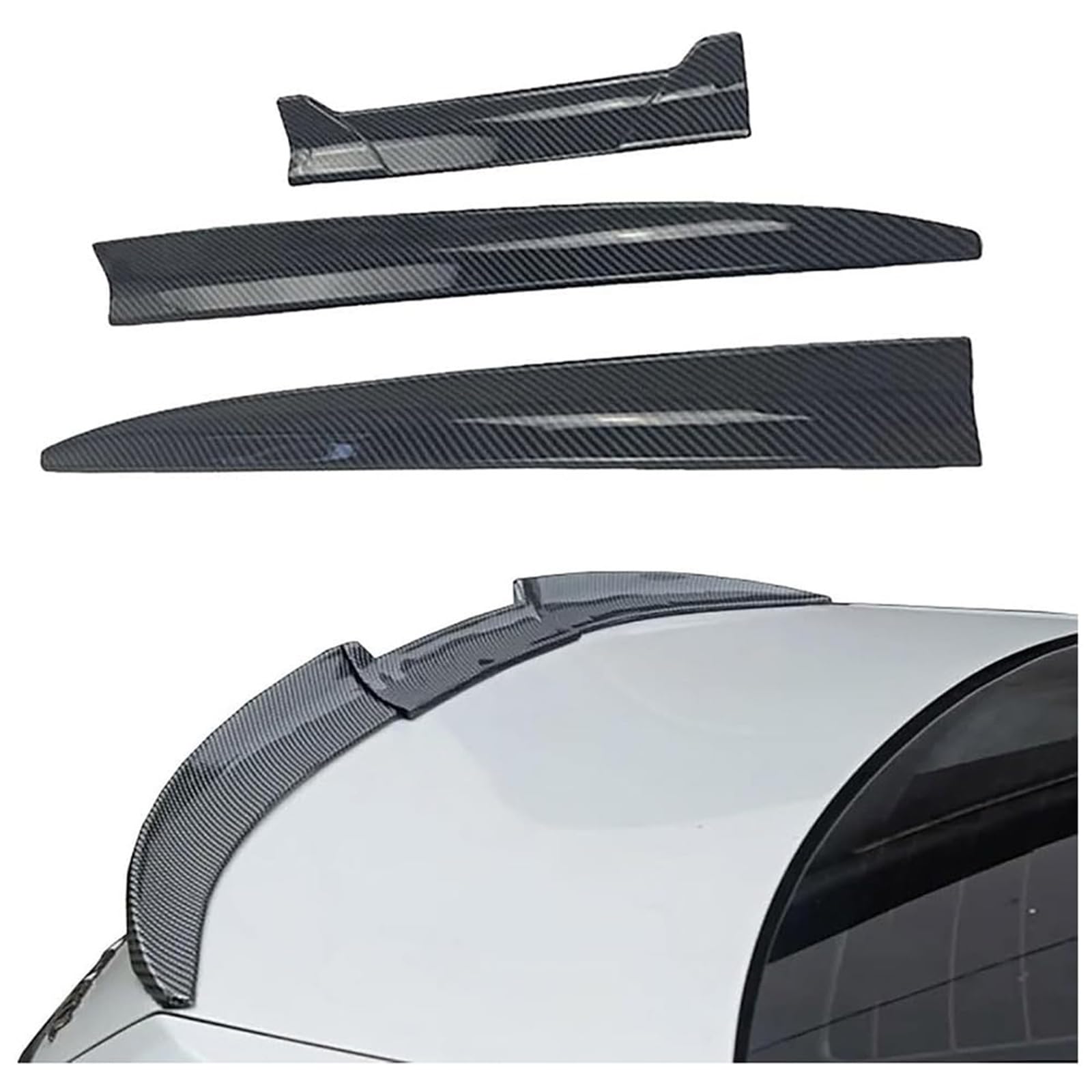 NHGTFOQ Car Rear Spoiler, for BMW 2er F45 Active Tourer 2014-2019 2020 2021 2022 ABS Plastic Trunk Boot Lip Spoilers Tail Wing Body Kit Modification Decoration Accessories,B Carbon Fiber Look