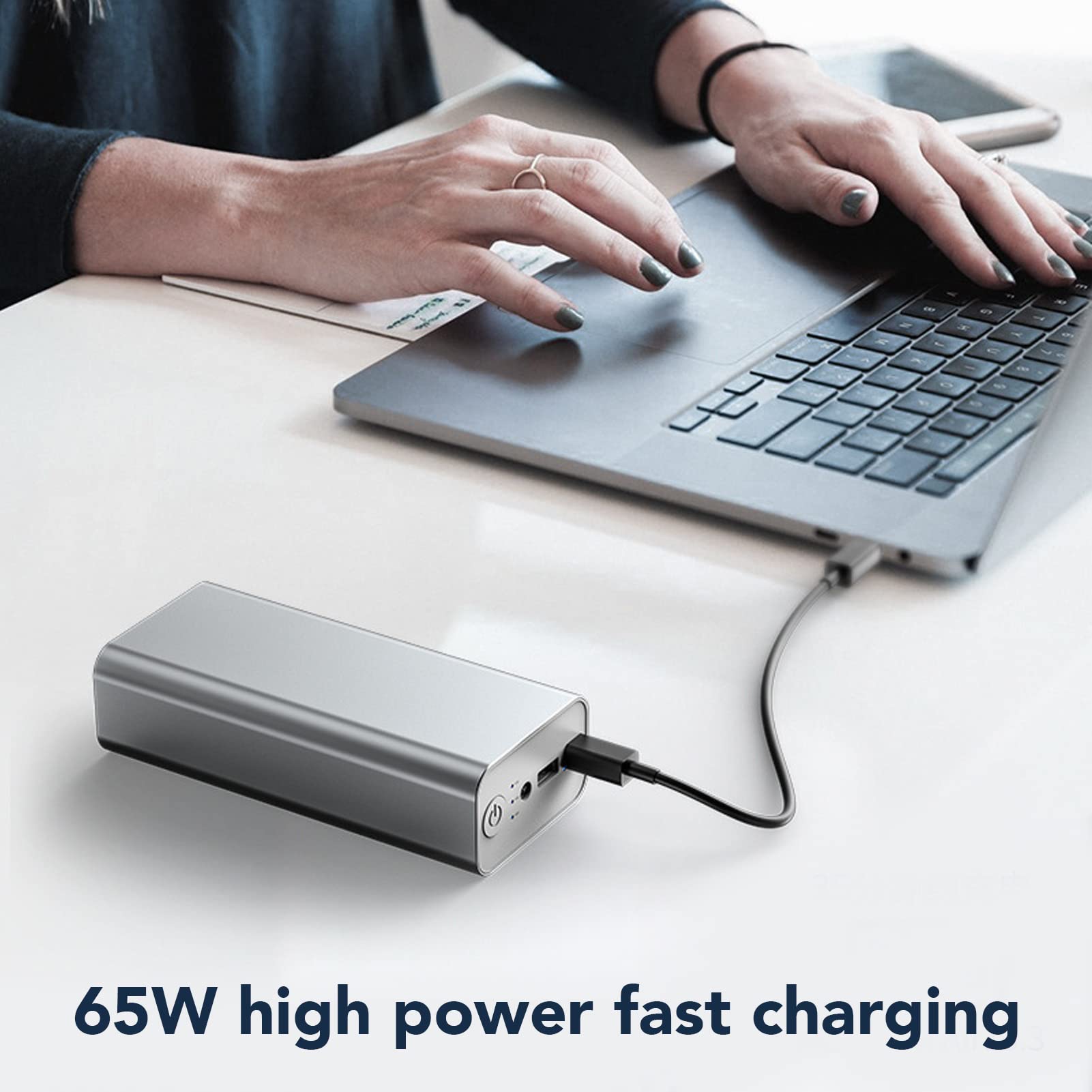Power Bank Asixxsix 30000mAh 65W USB PD Portatile - Dettaglio