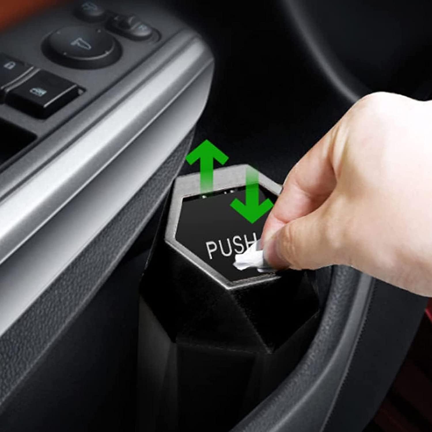 1 Stück Auto Mülleimer für BMW X1 (E84 F48 U11 2009–2025 2026), Fahrzeug Abfalleimer Mini Müllbehälter Organizer Autozubehör Innenraum Diamant-Design Schwarz Ablage