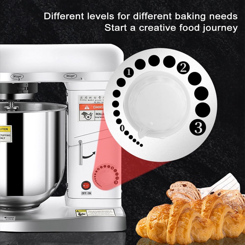 Impastatrice verticale, impastatrice a spirale elettrica da 500 W, ciotola da 10 litri, 3 velocità, macchina robusta per uso professionale in ambito domestico per la panificazione e l'impast