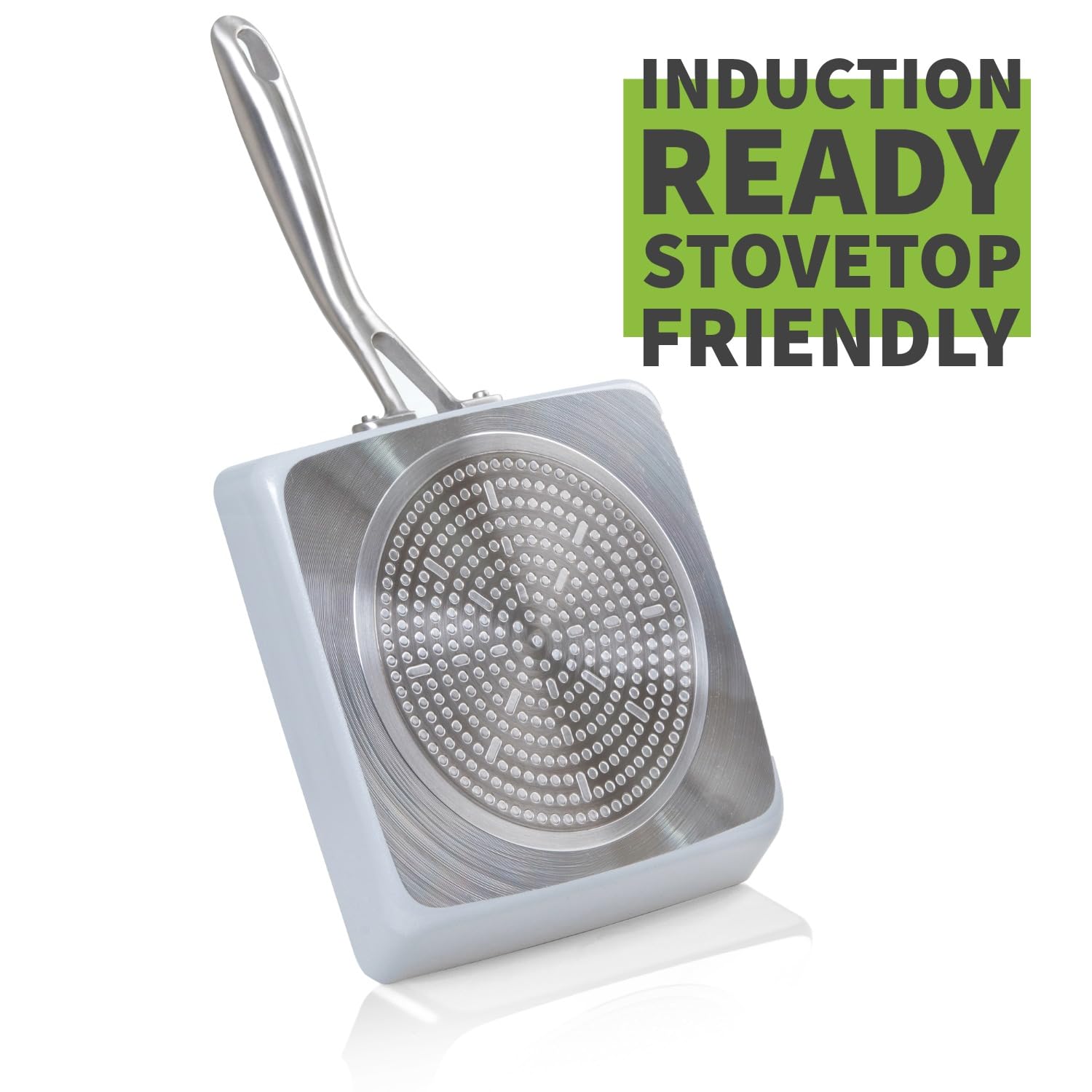TECHEF - Padella antiaderente in ceramica CeraTerra Tamagoyaki giapponese per omelette e uova, (PTFE, PFAS e PFOA) pronta per induzione, Made in Korea