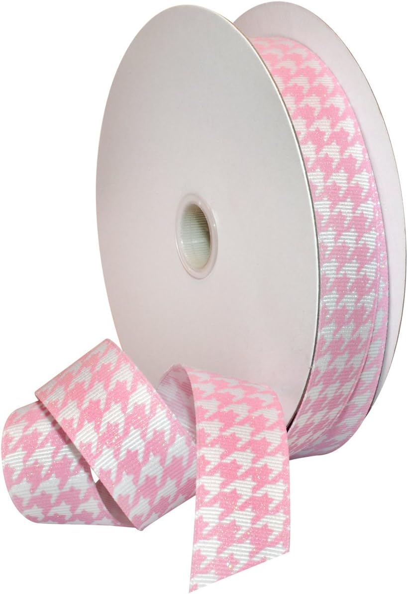 Morex Ribbon 7509.38/25-613 Hounds Tooth Grosgrain Ribbon, 1-1/2-Inch by 25-Yard, Black