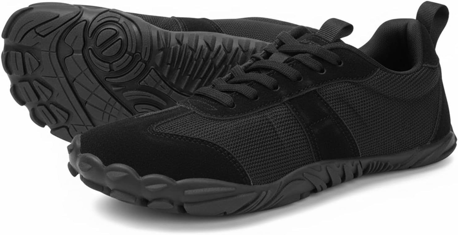 Barefoot Shoes Women Men Wide Toe Box, Zero Drop Grounded Non-Slip Sneakers for Trail Running Hiking Walking Biking Tennis, Lightweight Breathable Comfortable Casual Minimalist Fashion Footwear Unisex