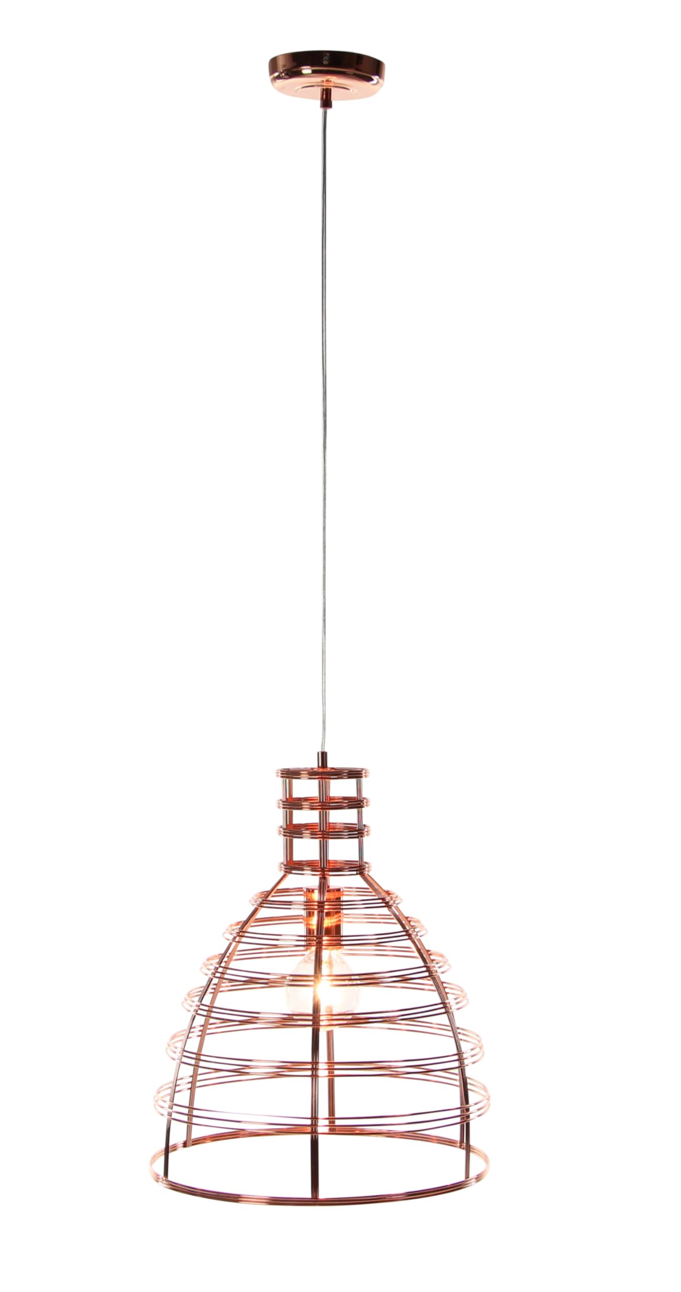 Deco 79 59284 Iron Bell Pendant Lamp with Bulb, Bronze