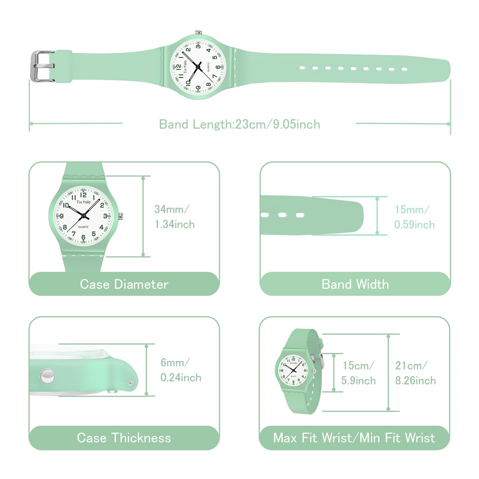 Reloj para niños y niñas, resistente al agua hasta 50 m, cronometraje preciso, tiempo de aprendizaje, fácil de leer, para estudiantes, deportes, al aire libre, relojes analógicos para niños de 5 a 12