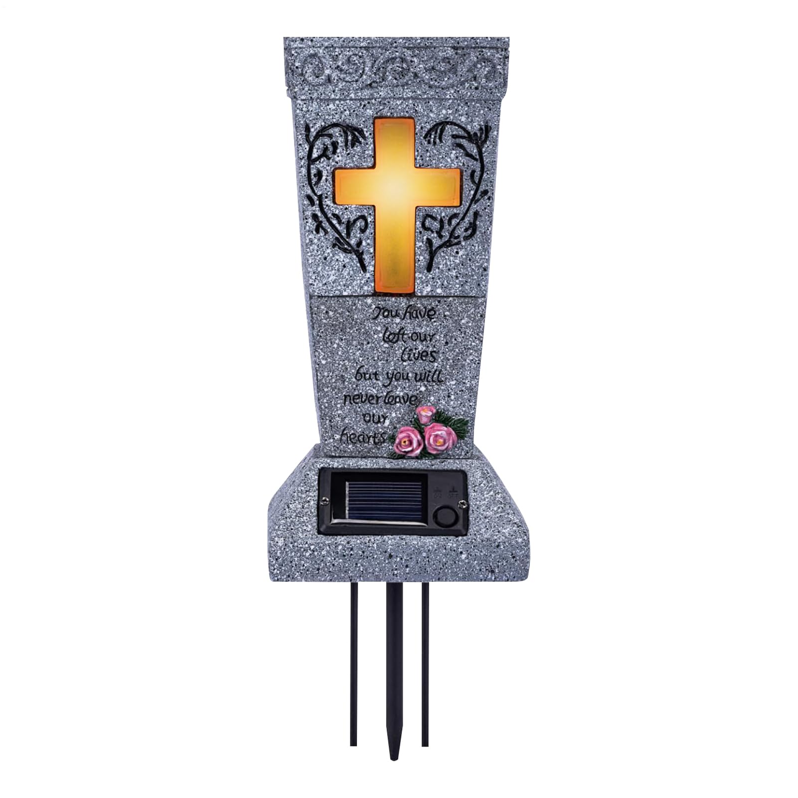 Vases de cimetière pour tombe à éclairage solaire pour honorer la mémoire