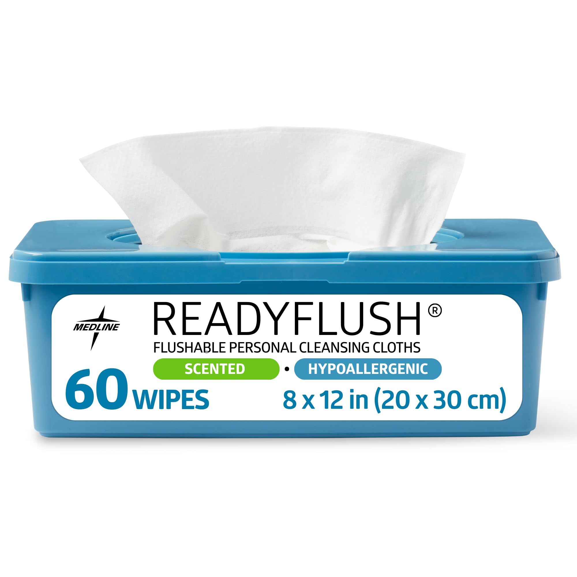 Sponsored Ad - ReadyFlush Flushable Wipes (60 Wipes per Tub), Scented, Biodegradable Flushable Incontinence Wet Wipes for Adults with Aloe, Hypoallergenic & pH-Balanced Personal Cleansing Cloths