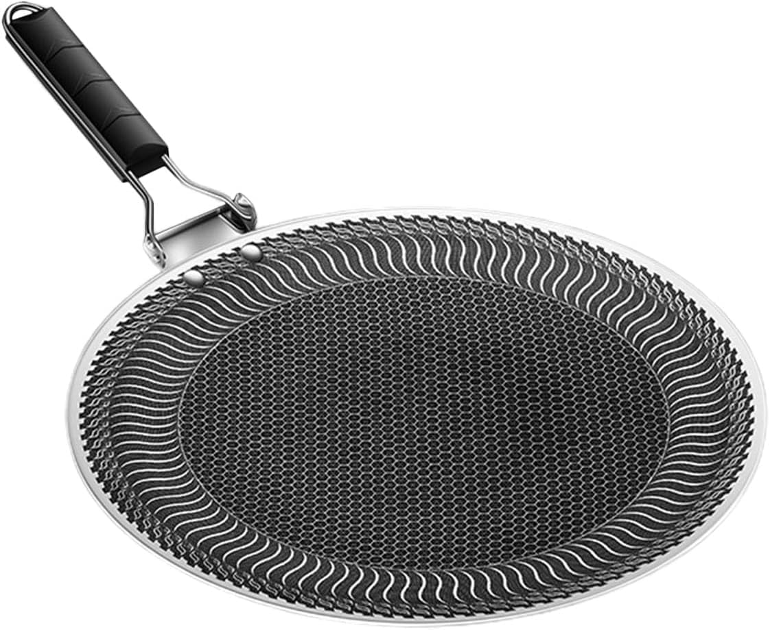 Cookware Pot Grill Cooking Pans for Stainless Steel Camping Baking Pan System Griddle Outdoor Travel Skillet Non-Stick Fry for BBQ, and Gourmet Cooking Meat Camping Single Handle [34cm]