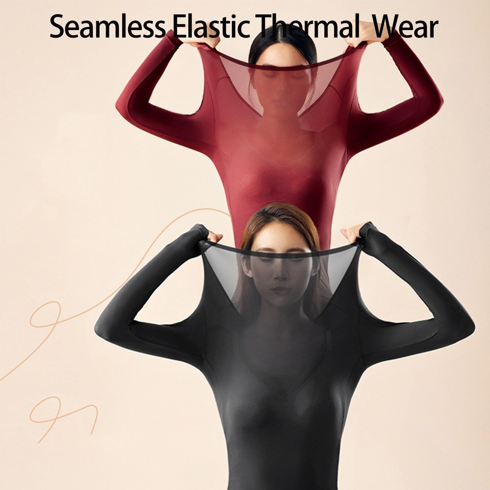 sous-vêtements Thermiques élastiques sans Coutures, sous-Couche élastique Ultra-Fine for l'hiver, Ensembles de sous-vêtements Thermiques Doux