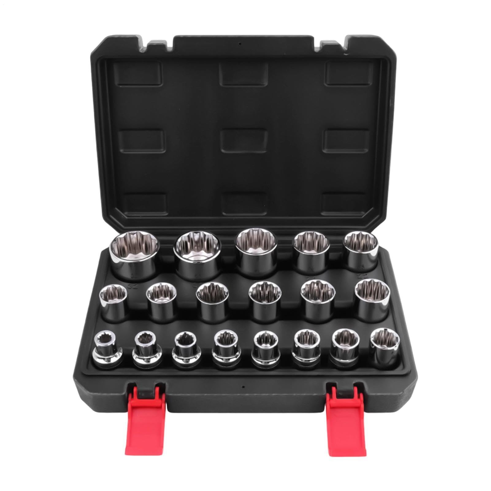 Bujes de trinquete métricos caja de 19 piezas métrica 1/2 pulgadas