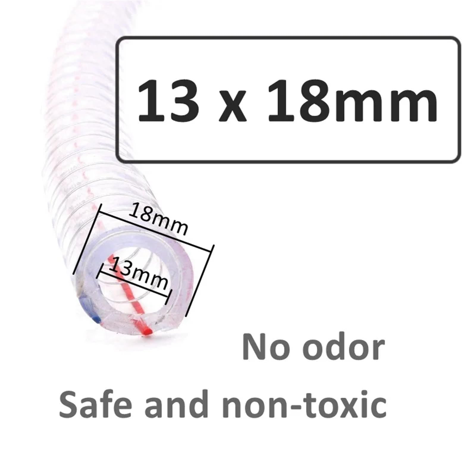 Tuyau en PVC Tuyau de plomberie en PVC Souple Transparent de 1M, ID.10~38mm, Pompe à Eau, Tube Flexible, Tube d'huile pour Piscine Aquarium PulvéRisateur(ID13mm Wall 2.5mm)