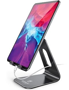 Lamicall Tablet Stand Tablet Holder for Desk - Multi-Angle Adjustable Tablet Desktop Dock Cradle Compatible with iPad Pro