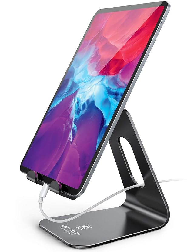 Lamicall Tablet Stand Tablet Holder for Desk - Multi-Angle Adjustable Tablet Desktop Dock Cradle Compatible with iPad Pro