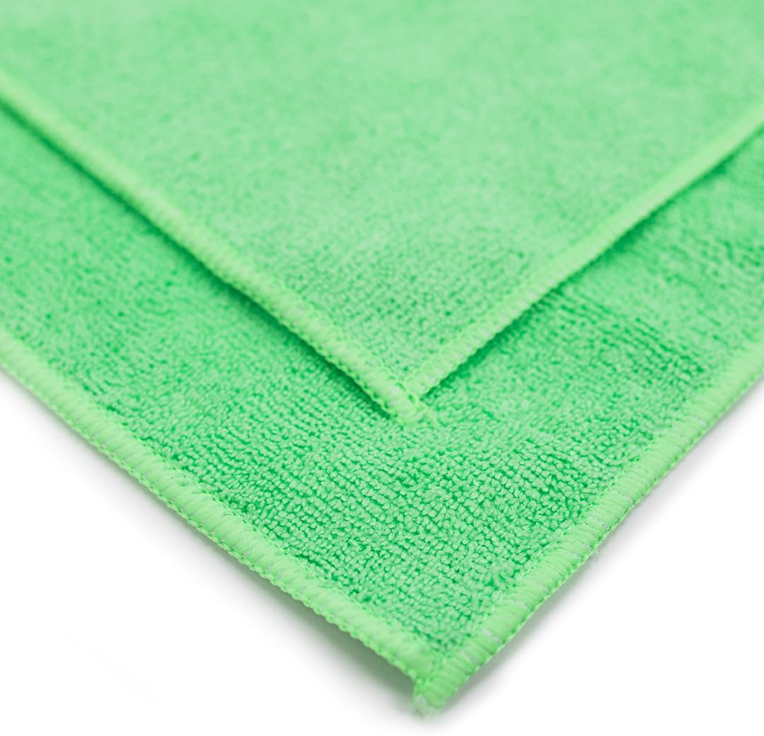 Maxshine Universal 50-Pack 16”x16” 380GSM Microfiber Cleaning Towels – Lint-Free & Ultra-Absorbent Car Detailing Towels – Scratch-Safe Multipurpose Cleaning Cloths for Garage & Home (Green)