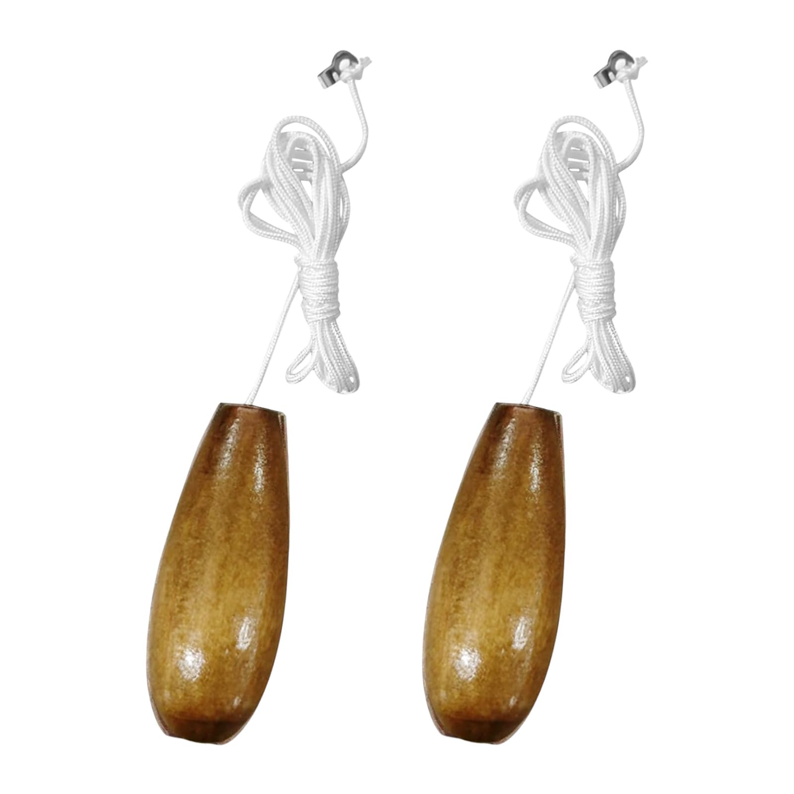 2 Pcs Light Pull Cord, Wood Pull Cord Handle with 150cm Extension, String Handle Connector for Bathroom, Fan Switch