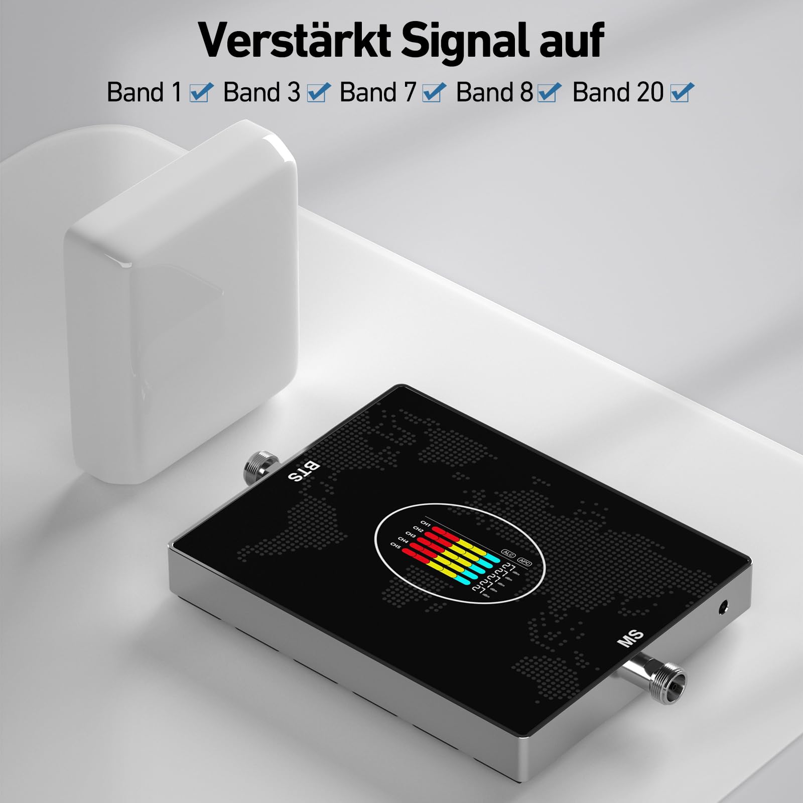 Mobilfunk Verstärker für Haus und Büro, 5G 4G LTE 3G GSM Handy Empfangsverstärker Signalverstärker Band 1/3/7/8/20 Mobilfunk Repeater für Alle Deutschen Netzbetreiber Vodafone O2 Telekom T-Mobile