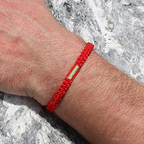 Origin Siam Handmade Thai Knot Wristband With Brass Amulet | Blessed Woven Macrame Bracelet | For Karma Good Luck Love Friendship Yoga Meditation Mindfulness (Red) #TOP3