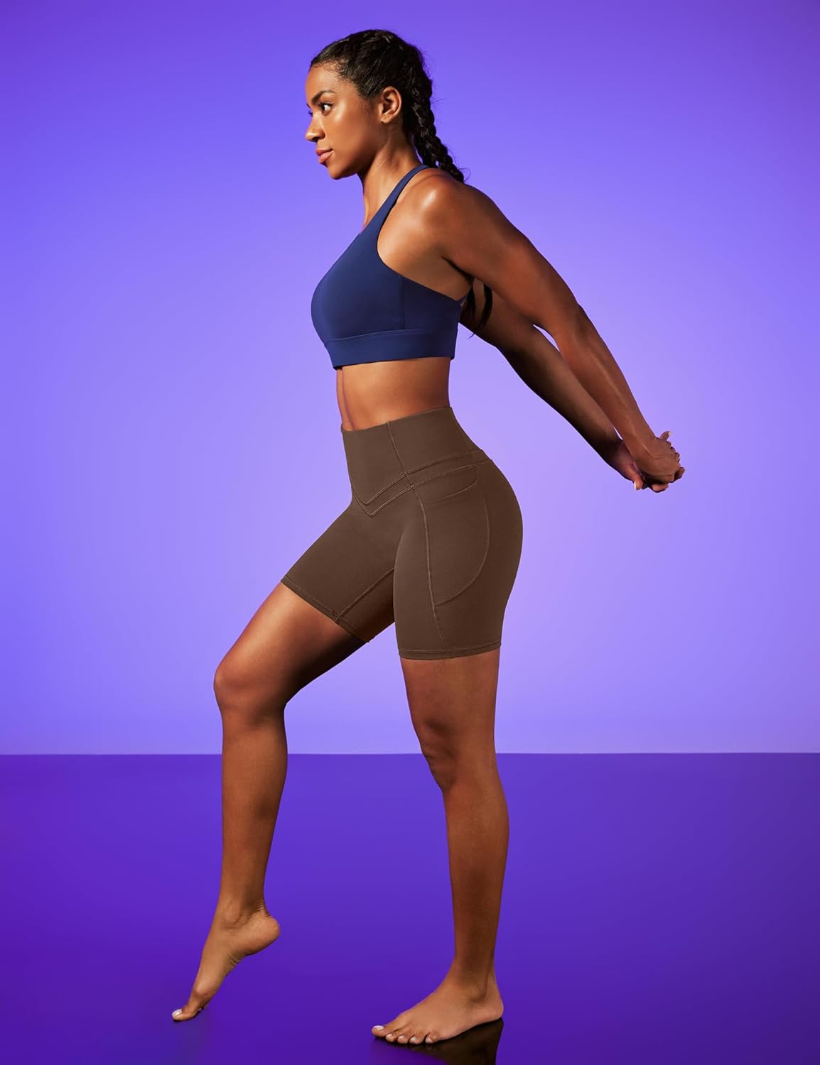 IUGA Tummy Control Biker Shorts Women with Pockets Workout Gym Shorts High Waisted Yoga Running Compression Shorts Spandex - Image 5