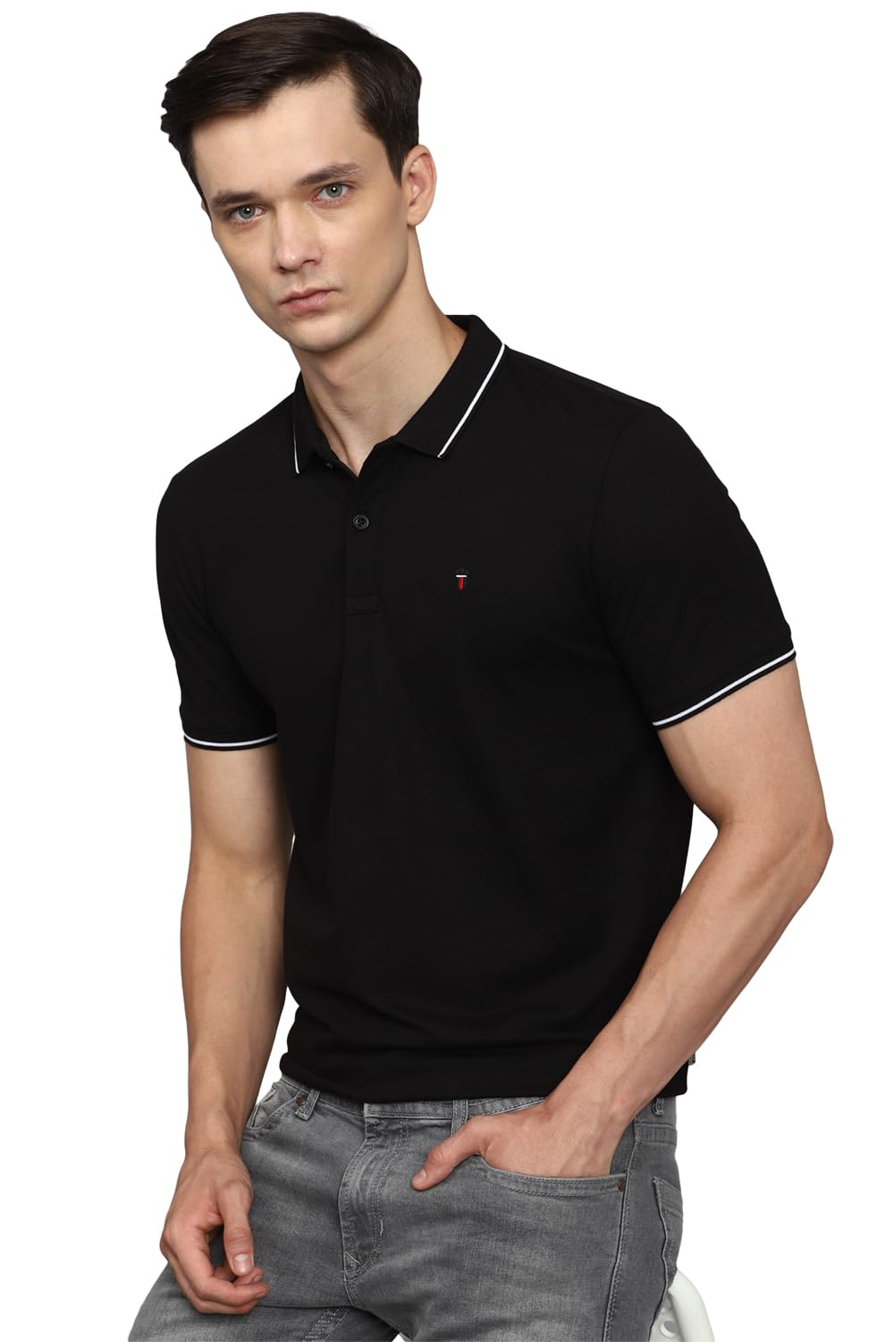 louis philippe Men's Cotton Solid Slim Fit T-Shirt-picture-22