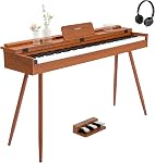 STRICH 88 Key Piano numérique, Hammer-Action Weighted Clavier, Couverture de bureau de pleine taille Piano électrique avec support, 25Wx2 Haut-parleurs, écouteurs, trois pédales, SDP-350S(Couleur Acajou)
