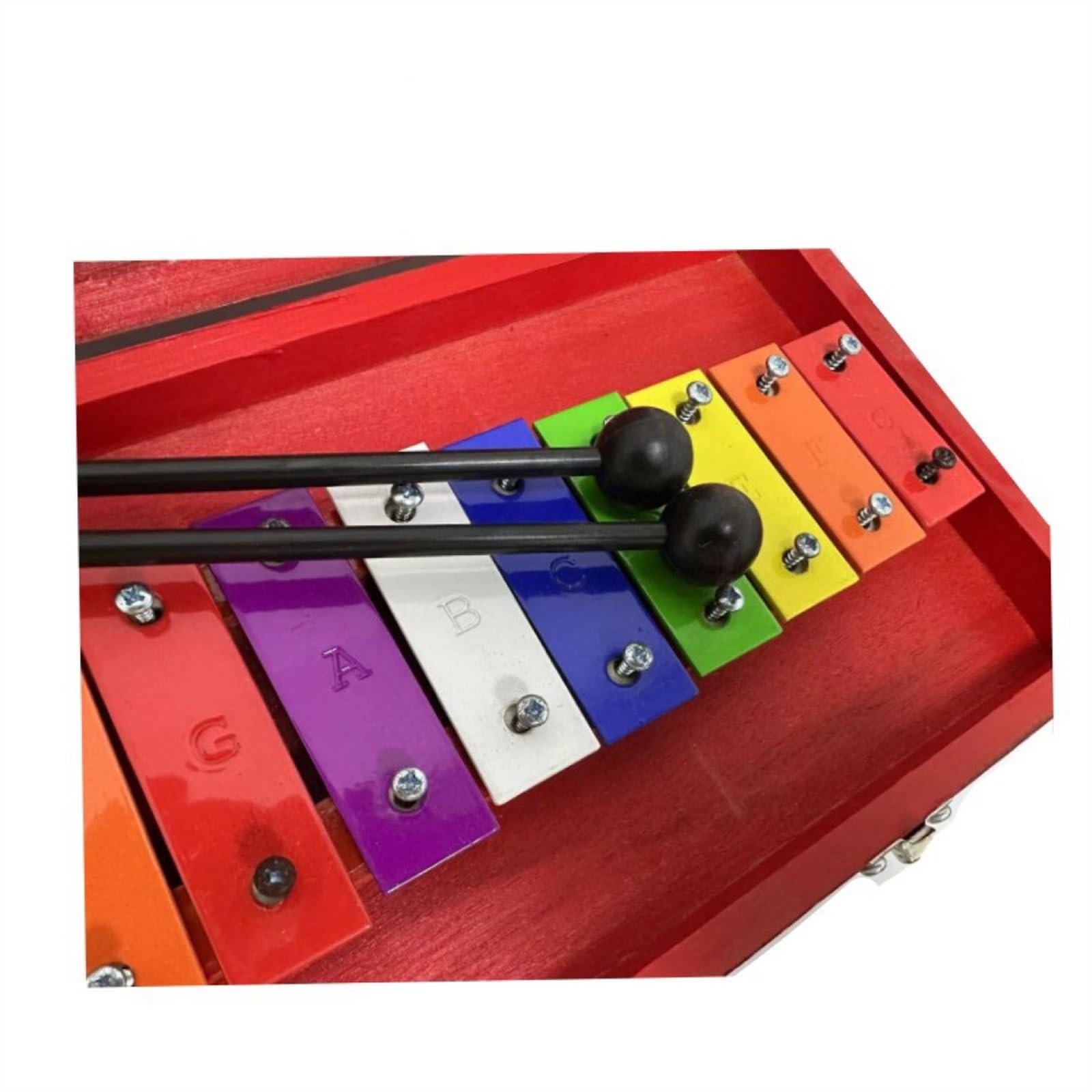 Confezione in scatola di legno per strumento a percussione xilofono glockenspiel con piastra in alluminio da 15 note Glockenspiel Strumento A Percussione