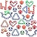 Yeetec 30 Pack 24 Blocks Magic Speed Cubes, Mini Snake Cube, Mini Plastic Puzzle Cube Toy for Kids Party Bag Fillers, Party Supplies, Random Color