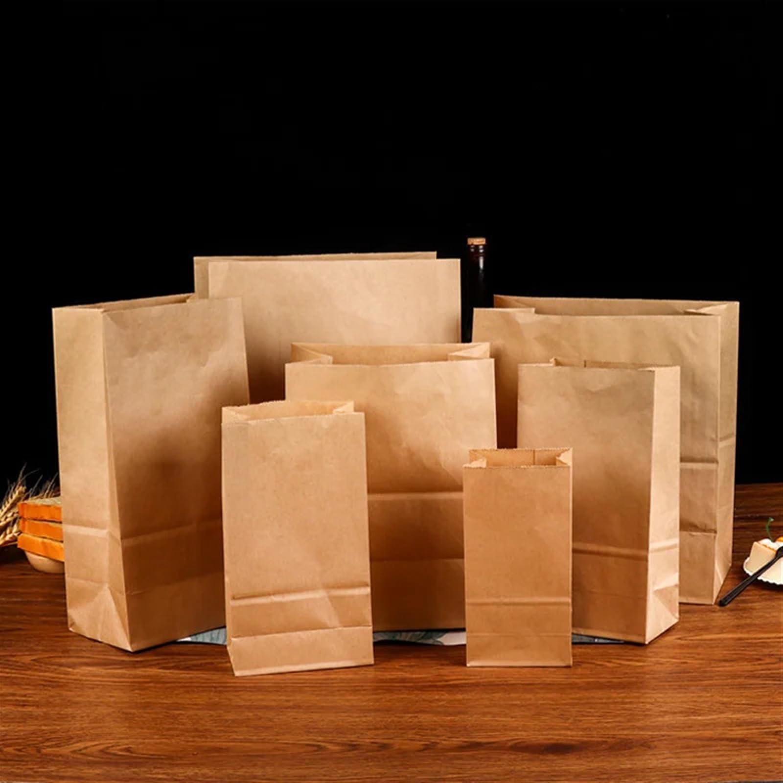 Sacchetti di carta Kraft, Sacchetti di carta Kraft Khaki Formati multipli 10/25/50/100 pz(100ps,24x13x8cm)