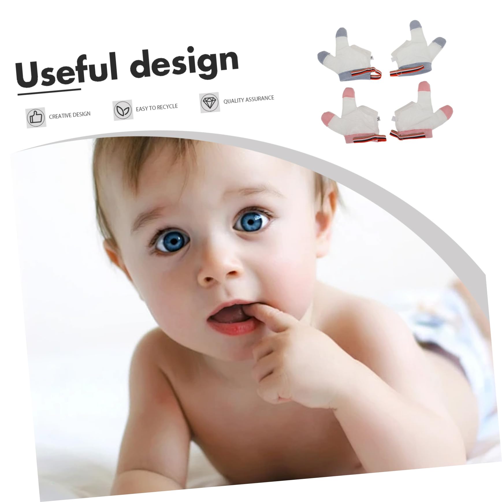 Abaodam 10 Pares guantes anti mordeduras Guante anti chuparse el dedo guante protector bebe tapón para chuparse el dedo protector de pulgar para niños protector para chuparse el dedo nylon