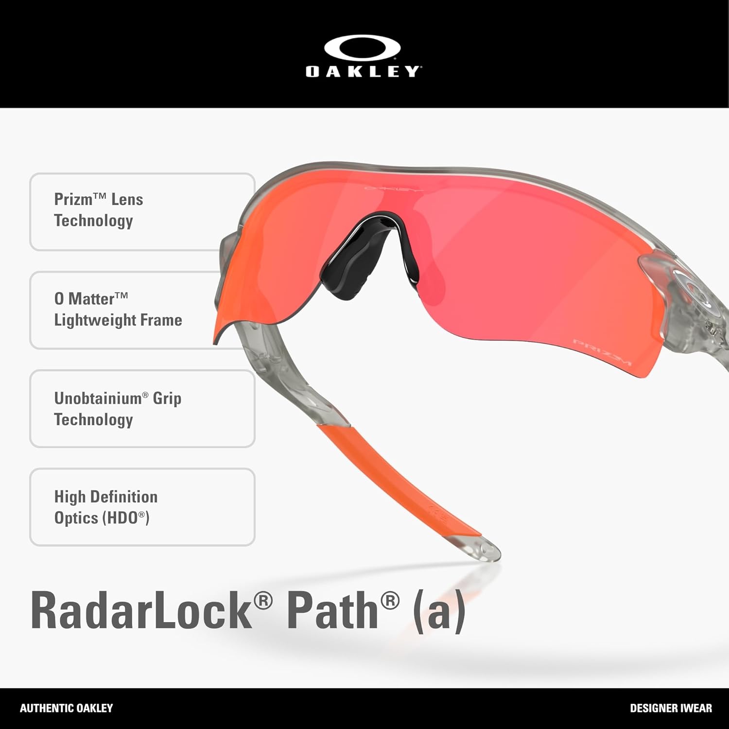Oakley mens Oo9206 Radarlock Path Low Bridge Fit Rectangular Sunglasses